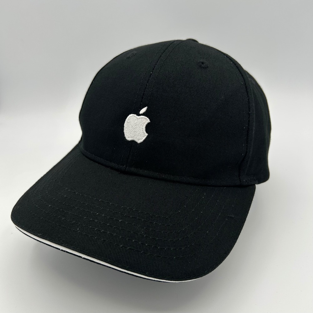 Apple Hat Quake City Caps Unisex OSFM Black Tech Corporate Promo Vintage